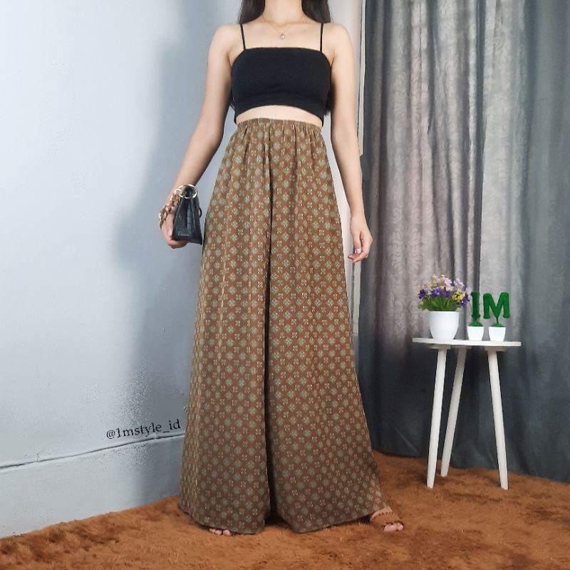 celana kulot sifon coklat