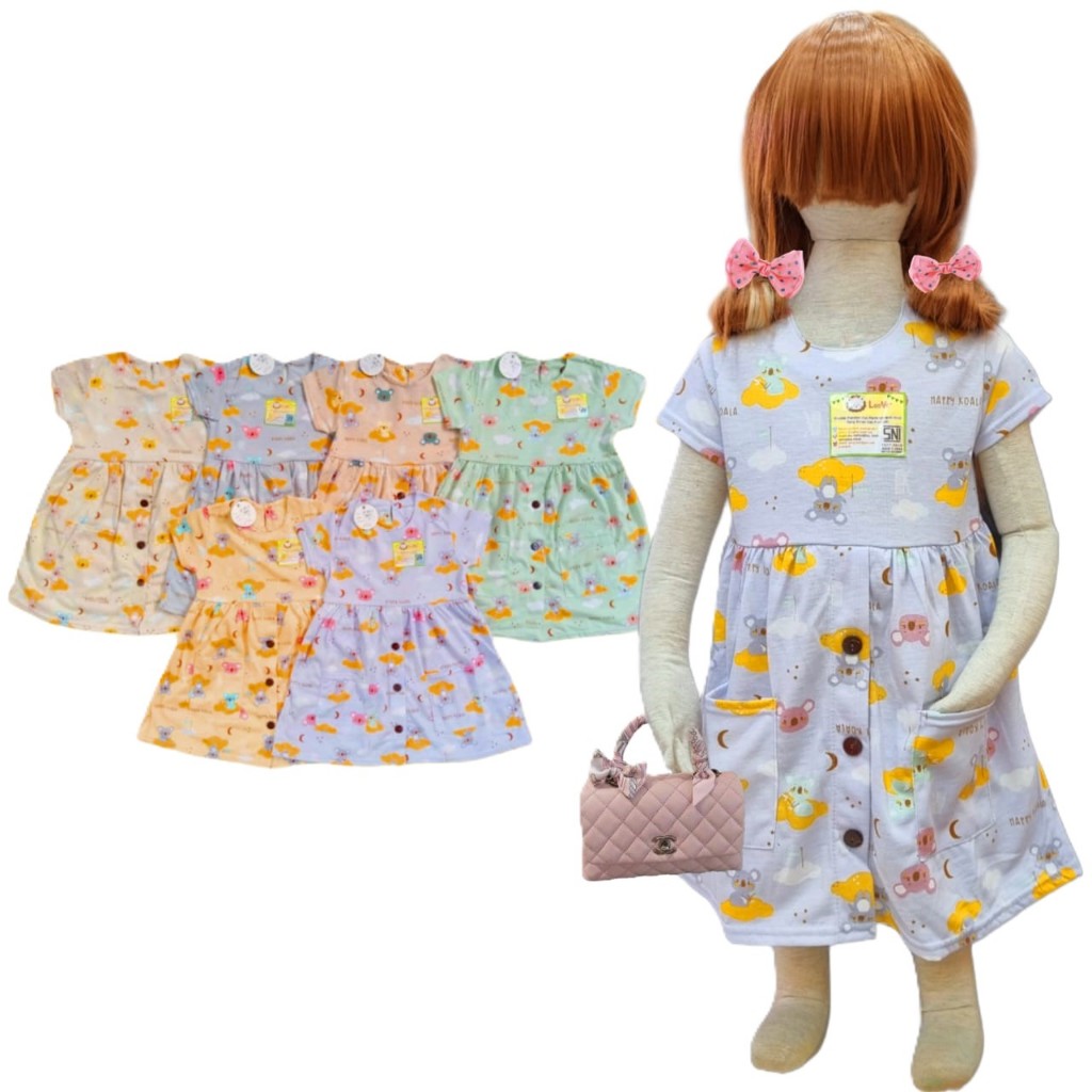 Leeva Baby Daster Anak perempuan baju harian terbaru Midi Dress Anak