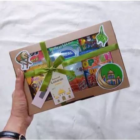 Paper Lunch Box Window Laminasi M L / Kotak Nasi Kraft Polos Packaging Hampers Souvenir Handuk