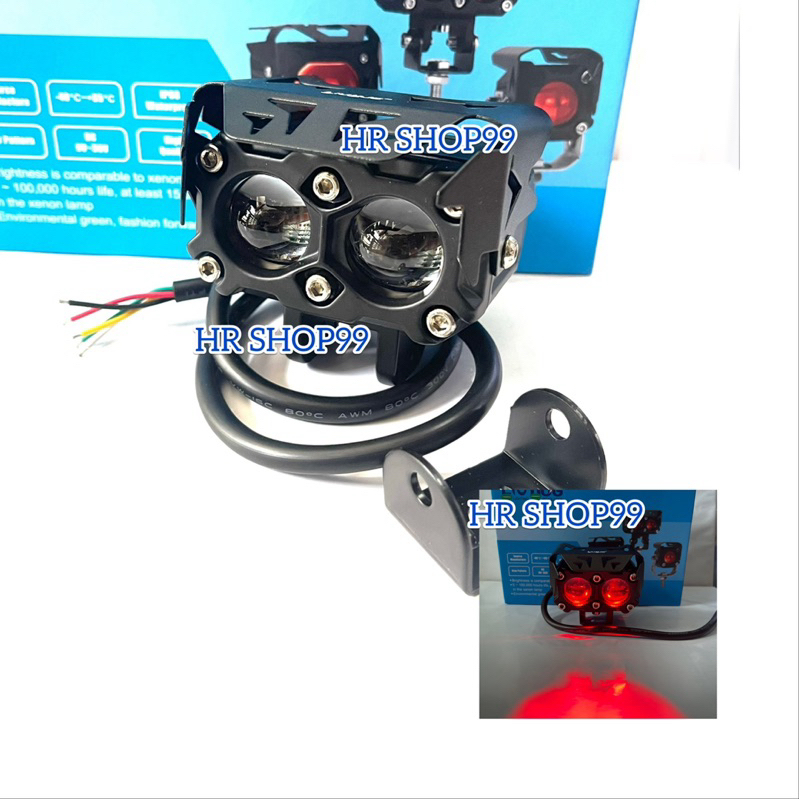 LAMPU TEMBAK LED FOGLAMP HJG 2 MATA 30 WATT LASER  2MATA LIU HJG PLUS DEVIL MERAH 1 PCS