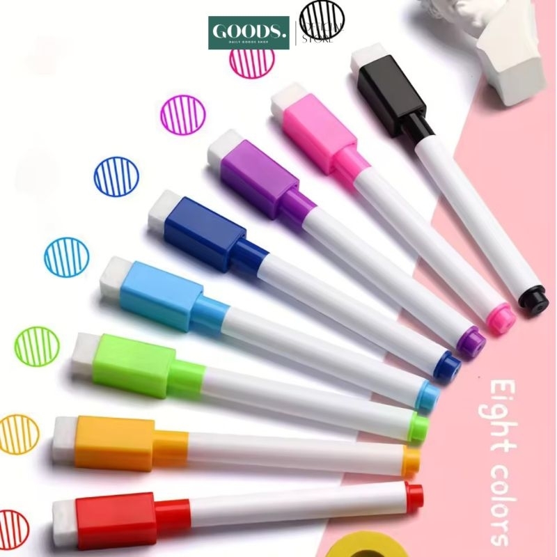 

GOODS Spidol Mini Papan Tulis White Board dengan Penghapus Sepidol Warna Warni Spidol Papan Tulis dan Penghapus Papan Tulis Whiteboard