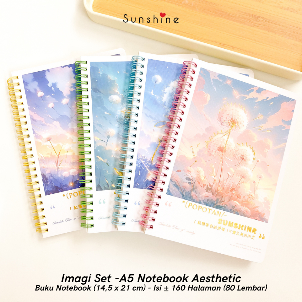 

Sunshinelove - Buku Notebook A5 Aesthetic Premium Flower Popotan - Buku Diary Lucu - Journal Book