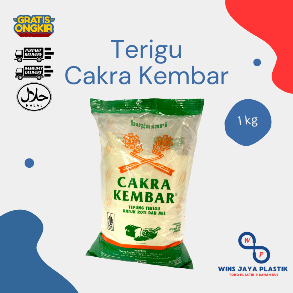 

Terigu Cakra Kembar 1 KG | Tepung Terigu Cakra Kembar | Bogasari