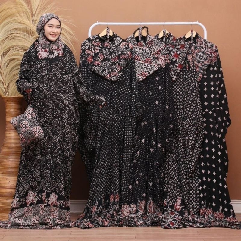 MUKENA BATIK DEWASA CAP TERUSAN MEKENA LAJURAN CAP ASLI PEKALONGAN MOTIF ZAHRA
