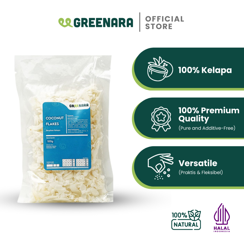 

Greenara - Kelapa Serut 100gr / Coconut Flakes Unsweetened