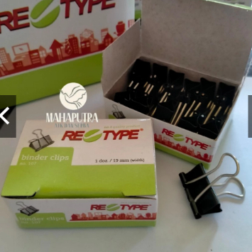

1 gross isi 144 RE-TYPE Binder Clips no 107 RETYPE Penjepit Kertas Murah GROSIR