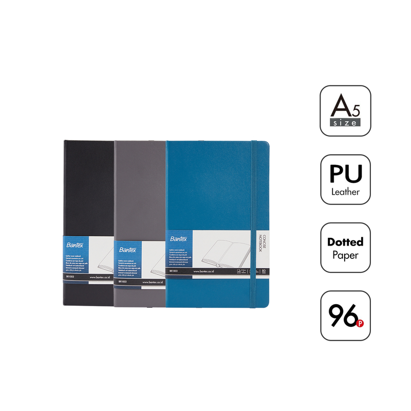 

[Stationery Spectrum] Bantex Catatan Notebook / Buku Jurnal Agenda Tali Kertas Dotted Bahan PU Leather Ukuran A5 BR1003