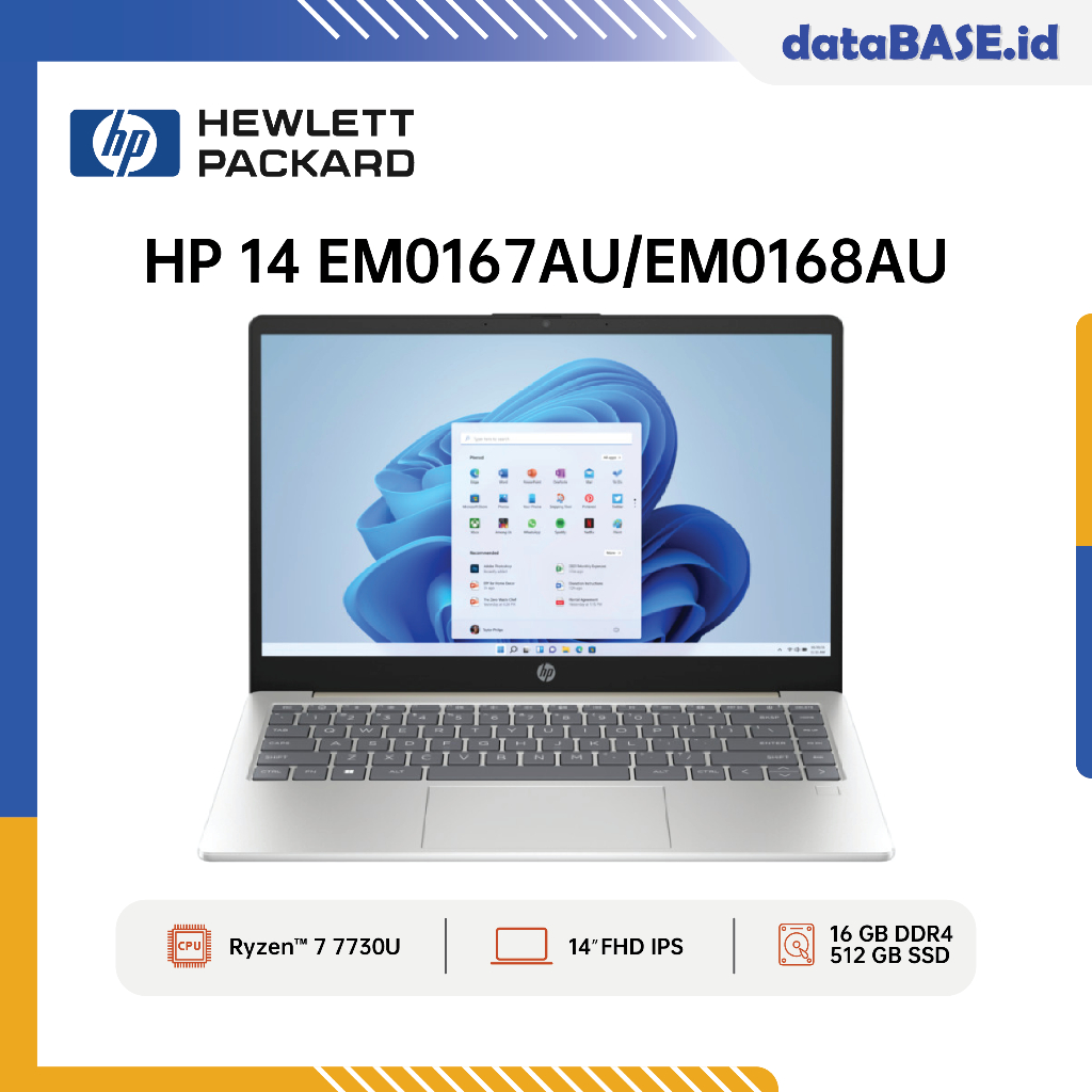 Laptop HP 14-em0167AU dan 14-em0168AU Ryzen 7