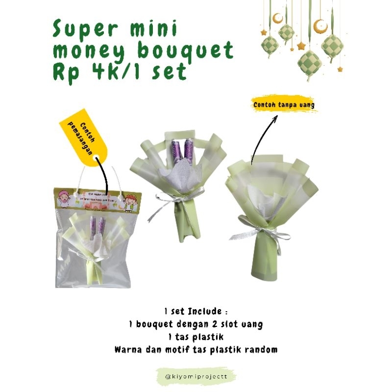 

SUPER MINI MONEY BOUQUET buket mini ini cocok untuk THR lebaran anak hampers lebaran unik parcel anak