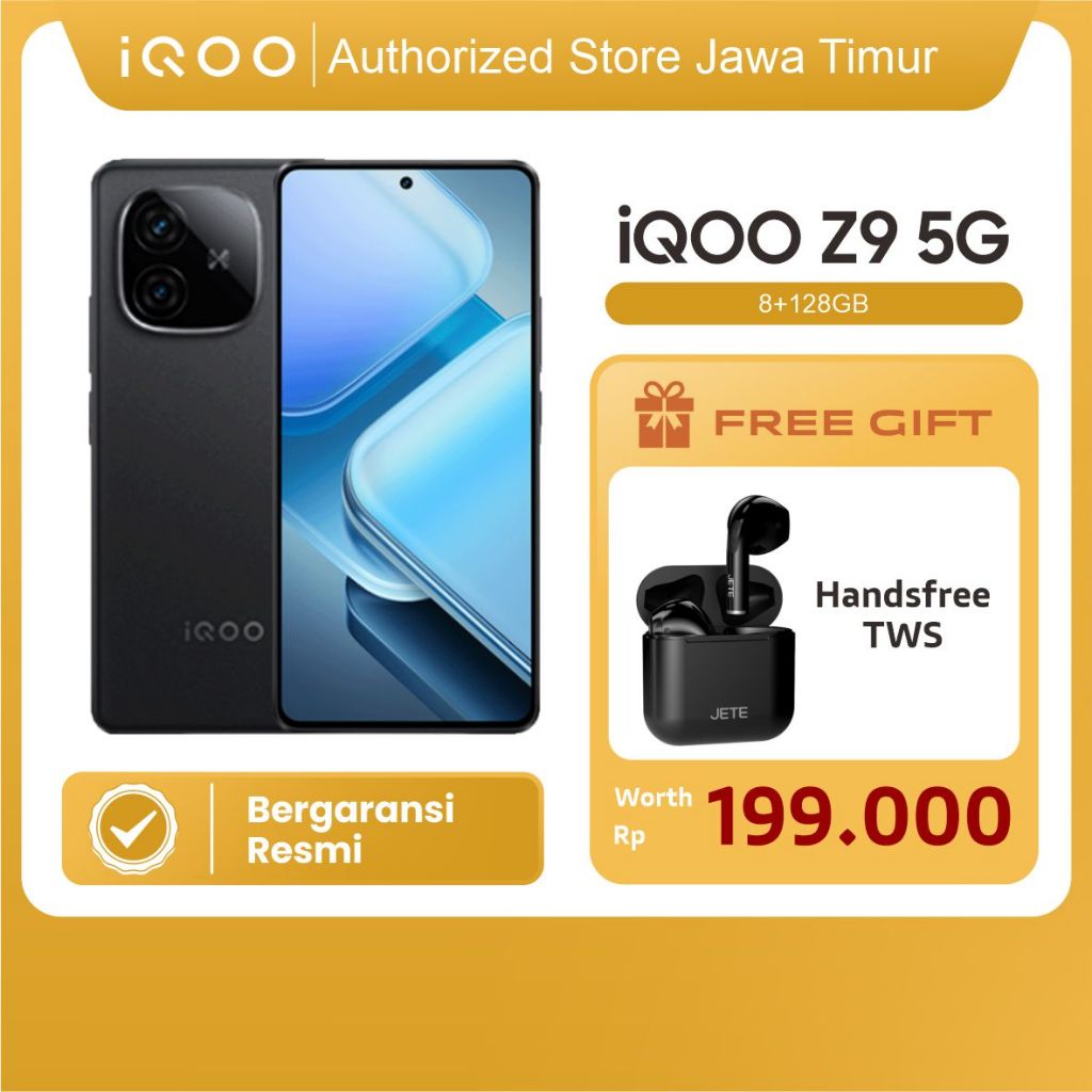 iQOO Z9 5G 8/128GB | 8/256GB  [+8GB Extended RAM] Garansi Resmi,Snapdragon 7 Gen 3, 6000 mAH, 144Hz 