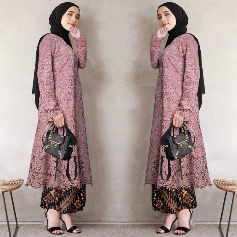 RNB COLLECTION -Setelan kebaya batik modern atasan tunik kebaya brukat premium rnb