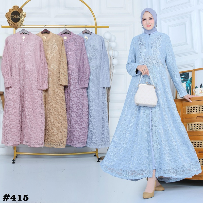 Gamis Brokat Premium Jumbo Busui Gaun Pesta Muslimah Grosir by Tozzo 525