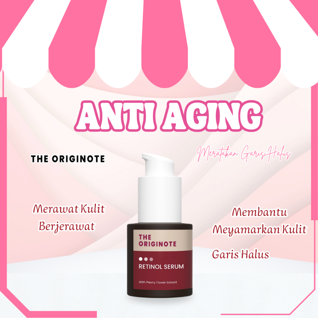 The Originote Retinol Serum  Serum Anti Aging Menyamarkan Garis Halus Meratakan  | BPOM | NEW