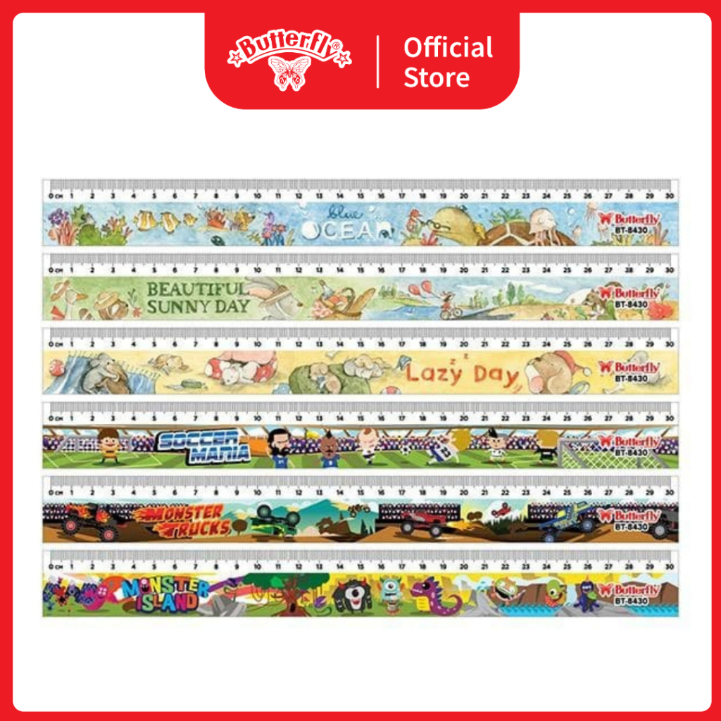 

Penggaris Butterfly 30 CM / BT-8430 – Kuat, Motif Menarik