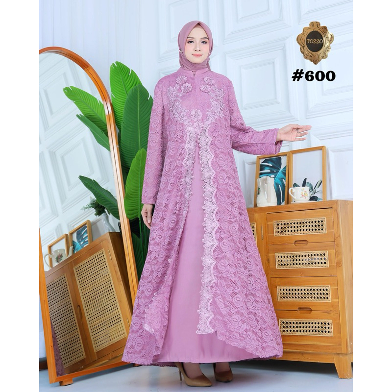 Gamis Brokat Premium Jumbo Busui Gaun Pesta Muslimah Grosir by Tozzo 600,604