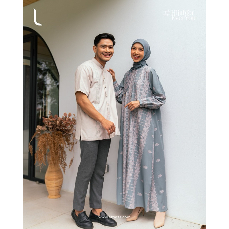 ELZATTA Couple Casablanca Aqua Green - Fashion Muslim Dan Muslimah - Busana Couple Pasangan Elzatta 