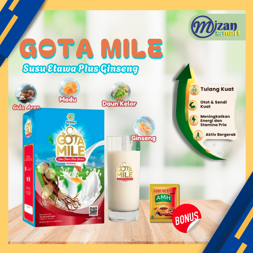 

GOTA MILE Susu Kambing Etawa Plus Ginseng Susu untuk Kesehatan & Stamina Pria Bariklana
