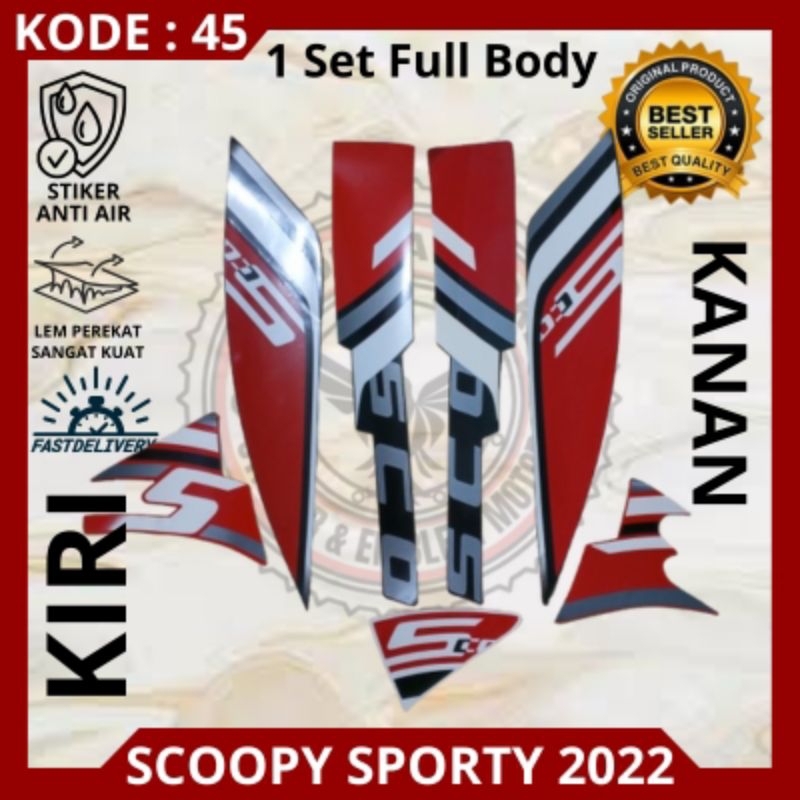 Stiker/striping motor Honda Scoopy sporty tahun 2022/stiker Scoopy sporty 2022/decal Scoopy sporty 2
