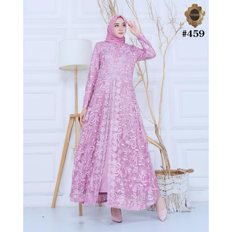 Gamis Brokat Premium Jumbo Busui Gaun Pesta Muslimah Grosir by Tozzo 464