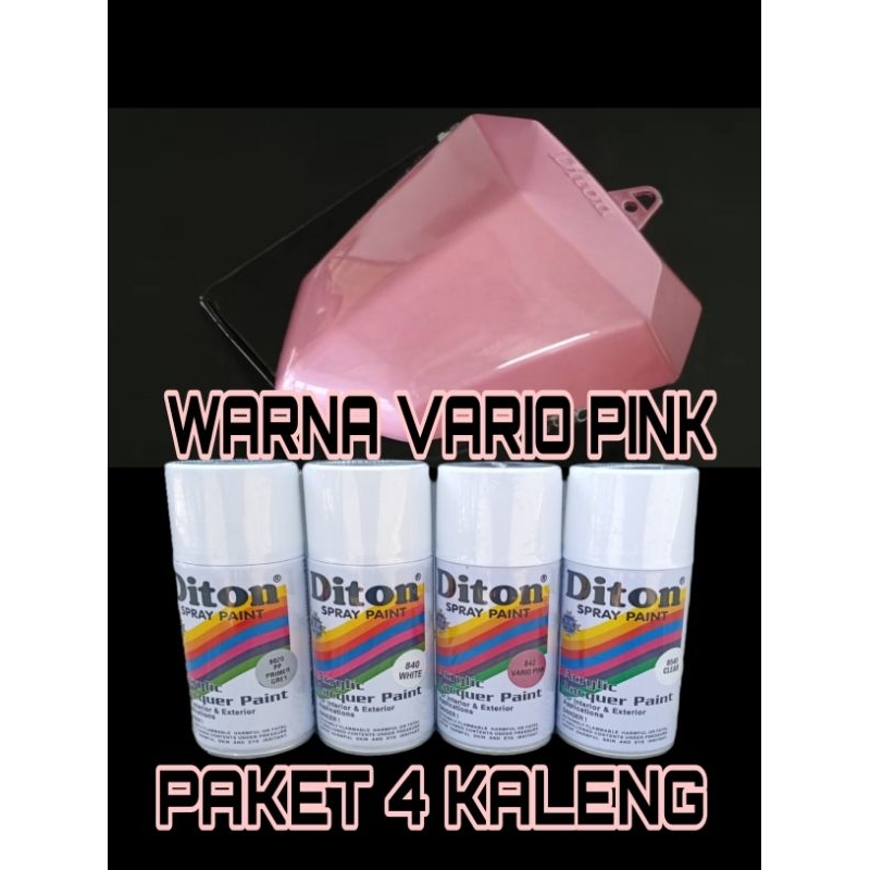 PAKET 4 KALENG WARNA VARIO PINK Pilox Pylox Diton 8020 Primer grey 300cc 840 white 300cc 842 Vario p