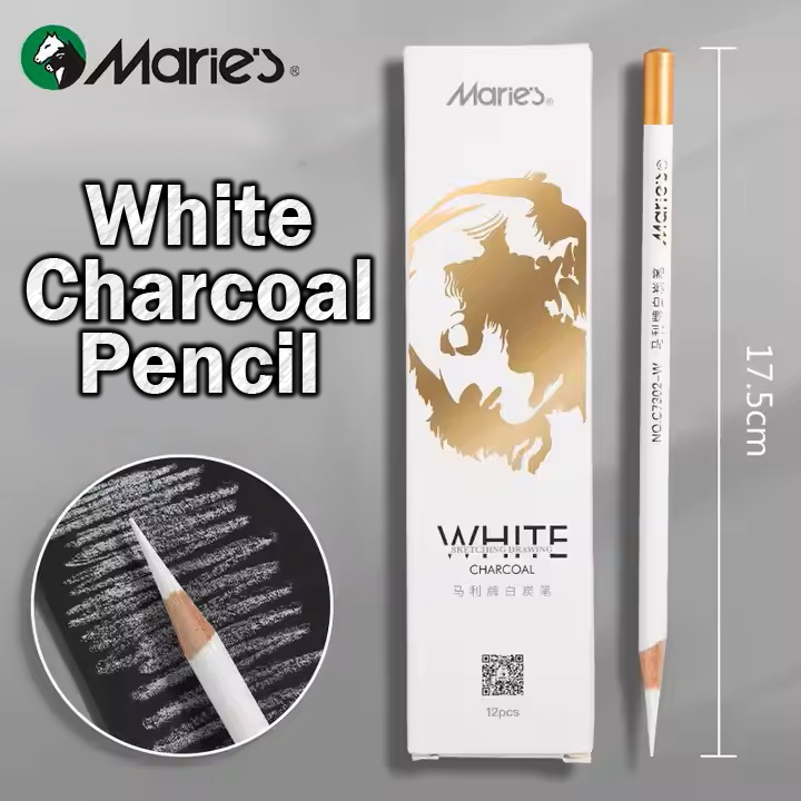 

Maries White Charcoal Pencil Satuan / Pensil Arang Putih C7302-W