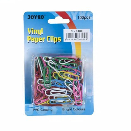 

Paper Clip Vinyl/Penjepit Kertas Joyko Vinyl C-3100 isi 100 Pcs
