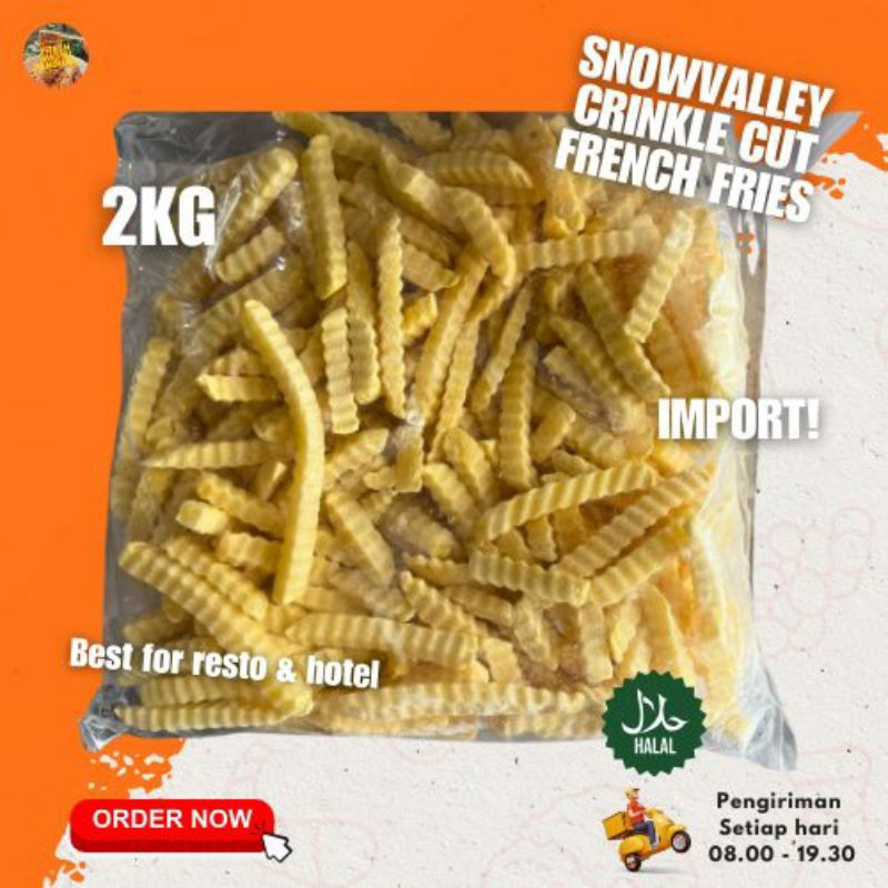 CRINKLE CUT IMPORT FRENCH FRIES PREMIUM Kentang Goreng Frozen