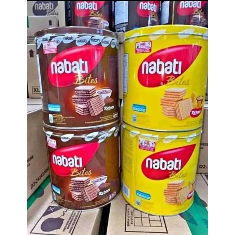 

Nabati Wafer Bites keju dan coklat Kaleng 240gr halal laris banget