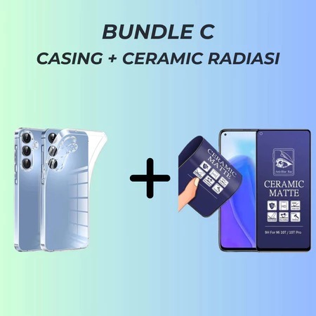 [ CASE BENING + ANTI GORES NANO BLUE MATTE XIAOMI POCO C40 / POCO C75 / POCO F5 / POCO F6 / POCO M3 