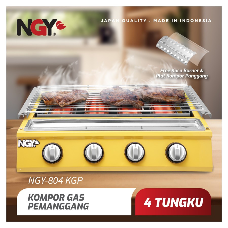 NGY Gas BBQ Griller Quad / Kompor Gas 4 Tungku | NGY-804KGP