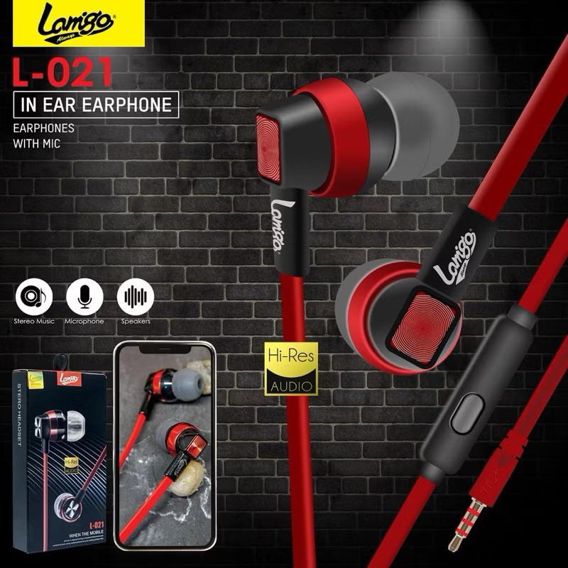 headset lamigo L-021 handsfree super bass earphone