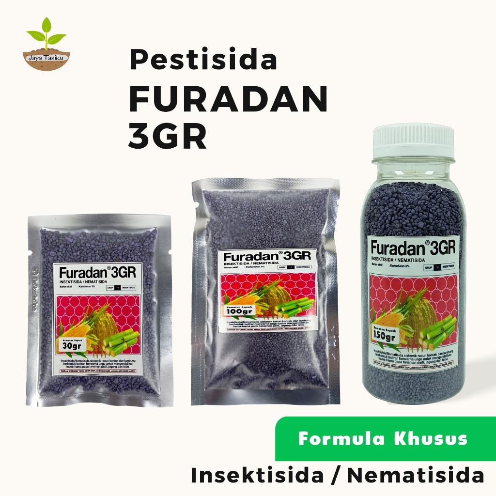 Jaya Taniku - Furadan 3GR Insektisida Nematisida 30 gram 100 gram 150 gram Obat Hama Semut, Bekicot,