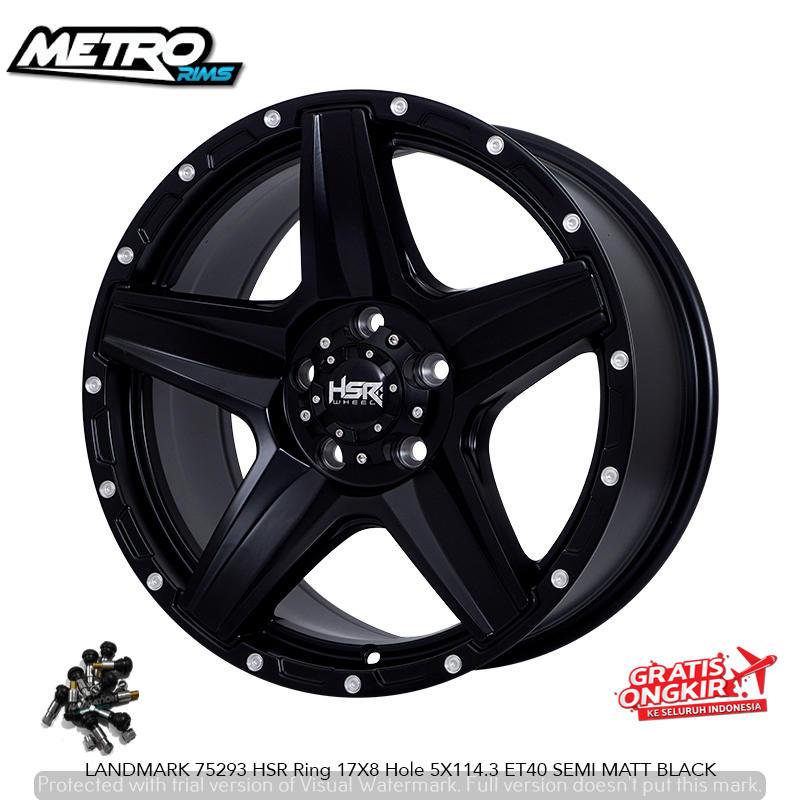VELG RACING MODEL GAHAR RING 17 MOBIL INNOVA REBORN ZENIX CRV SELTOS PELEK HSR LANDMARK R17X8 BLACK