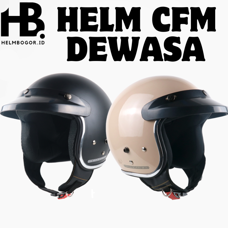 Helm Bogo Dewasa list Chrome Kaca Cembung Hitam SNI - Helm Bogo Wanita Pria - Helm Bogo Clasic - Hel