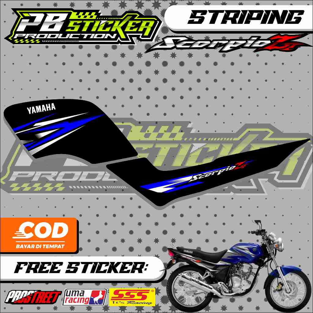 STRIPING VARIASI YAMAHA SCORPIO Z / STICKER LIST VARIASI SCORPIO Z