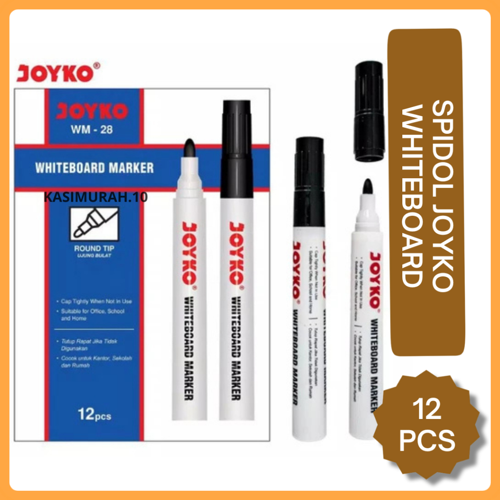 

Spidol Whiteboard Joyko Spidol Papan Tulis WM28 (1 Pak/12 Pcs)