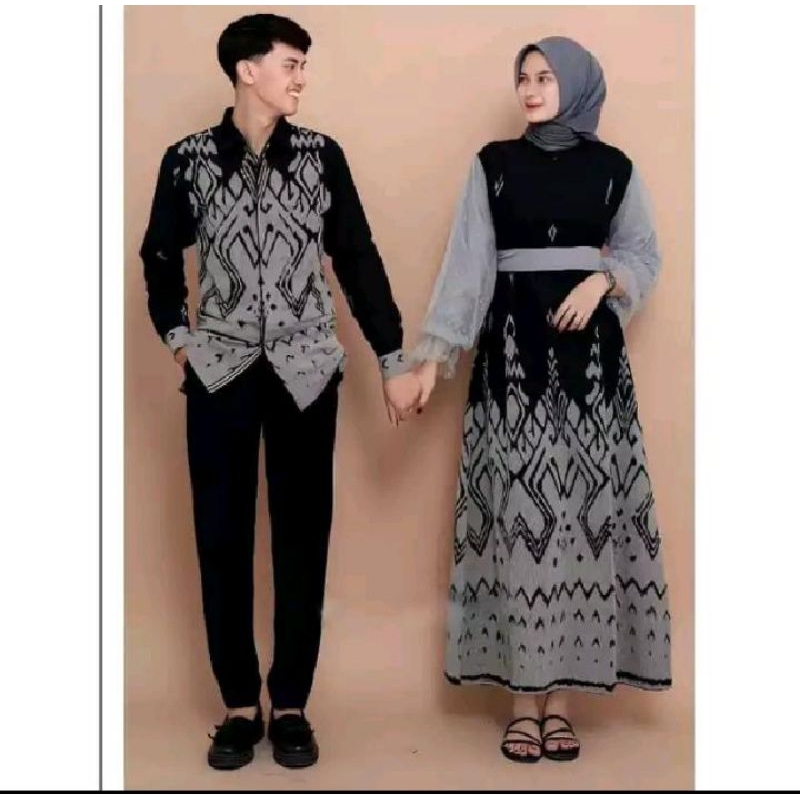 DRESS GAMIS TENUN ETNIK BLANKET motif love