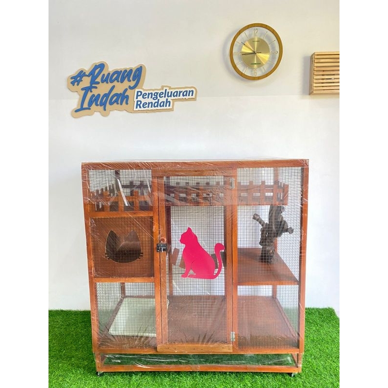 kandang kucing playground TERMURAH kayu jati belanda