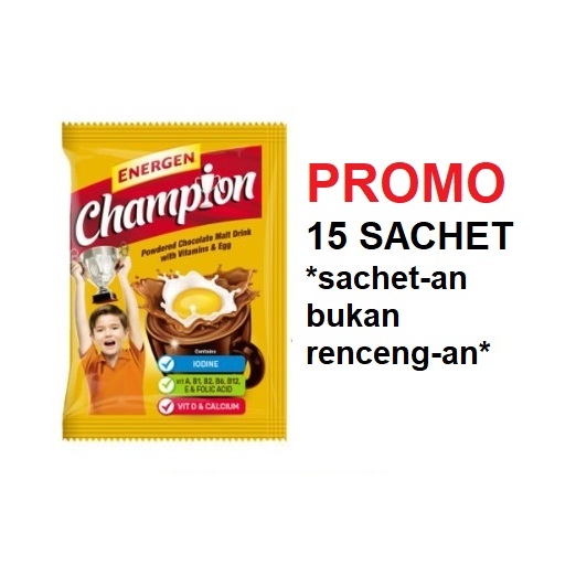 

(PROMO 15 SACHET) Susu CHAMPION Minuman Cokelat 30 gram isi 15 sachet