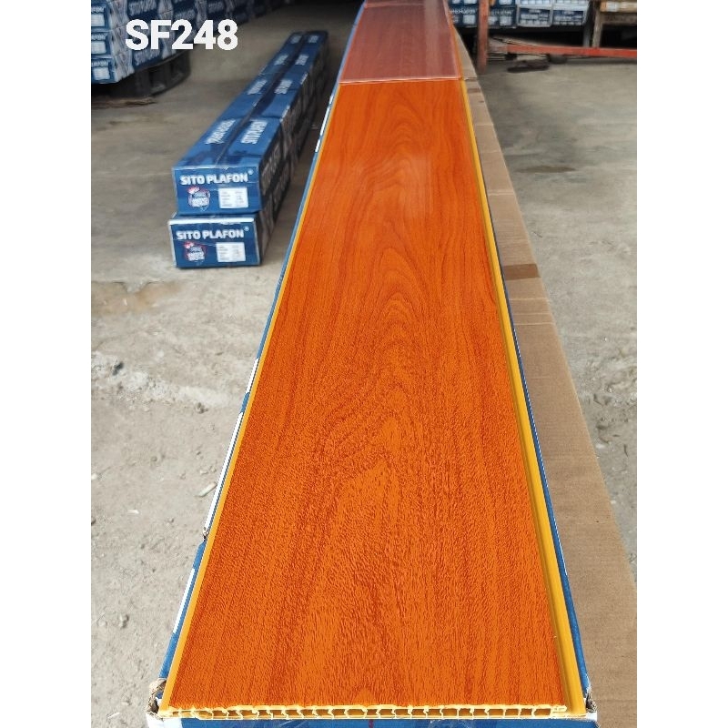 PLAFON PVC COKLAT SERAT KAYU GLOSSY SF248