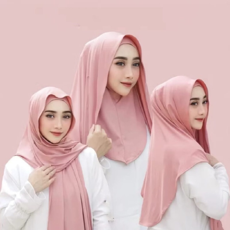 Phasmina Instan Leher/PASMINA JERSEY INSTAN TUTUP LEHER