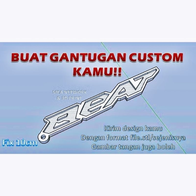 Gantungan kunci custom 3D