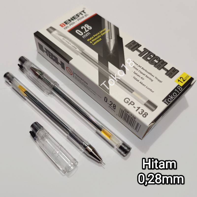 

D3W! 1 Pak Pulpen Hitech 0,28mm Benefit(Isi 12 Pcs) / Pulpen Hii-Tech