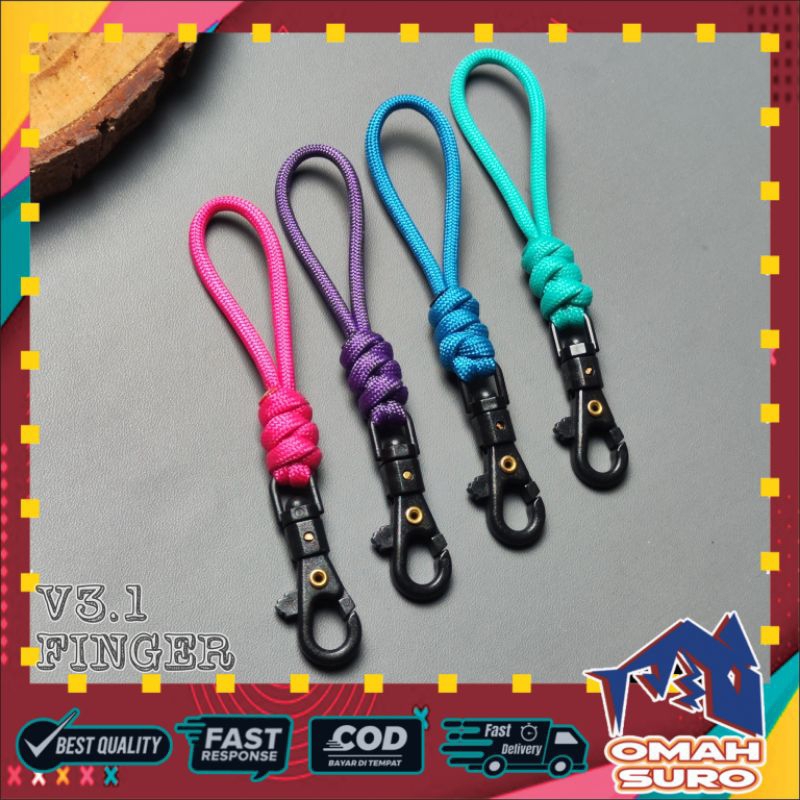 V3.1 FINGER STRAP PARACORD LANYARD HAND/ WRIST TALI GANTUNGAN HP/HANDPHONE/USB/FLASHDISK/KAMERA/ID C