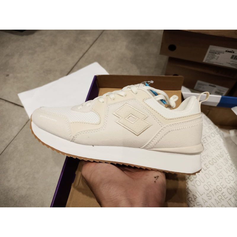 Sepatu sneakers kasual wanita Lotto Clement Beige women casual shoes Original