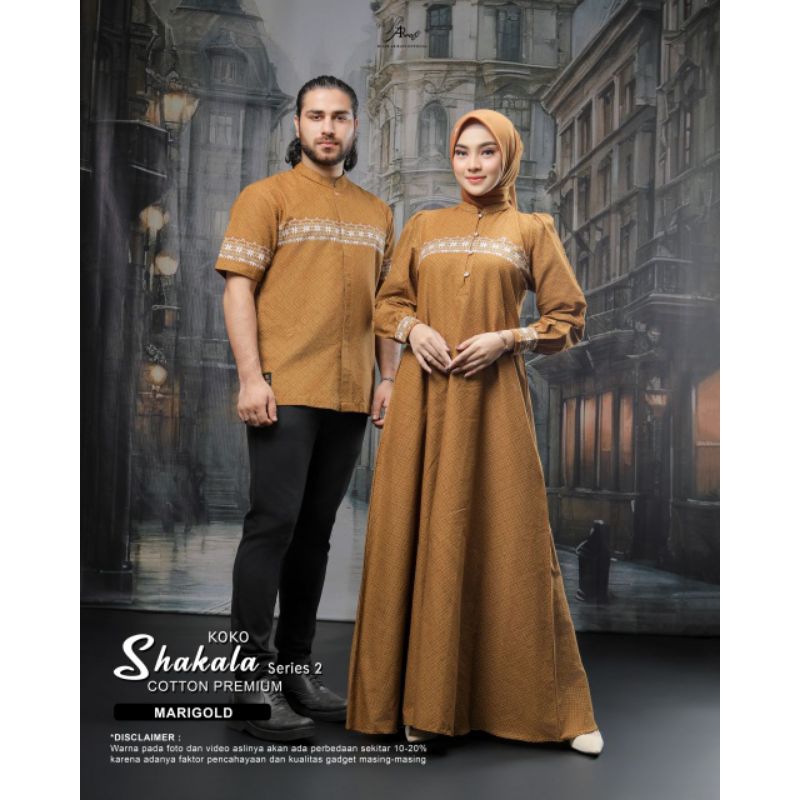SHAKALA COUPLE Series 2 Gamis Dress x Kemeja Couple set Baju Lebaran 2025 By HIJAB ARRAFI ORI