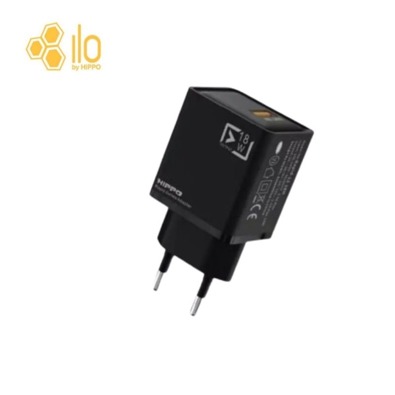 HIPPO ADAPTER CHARGER RAPID 2.1 QC 18W BLACK NEW