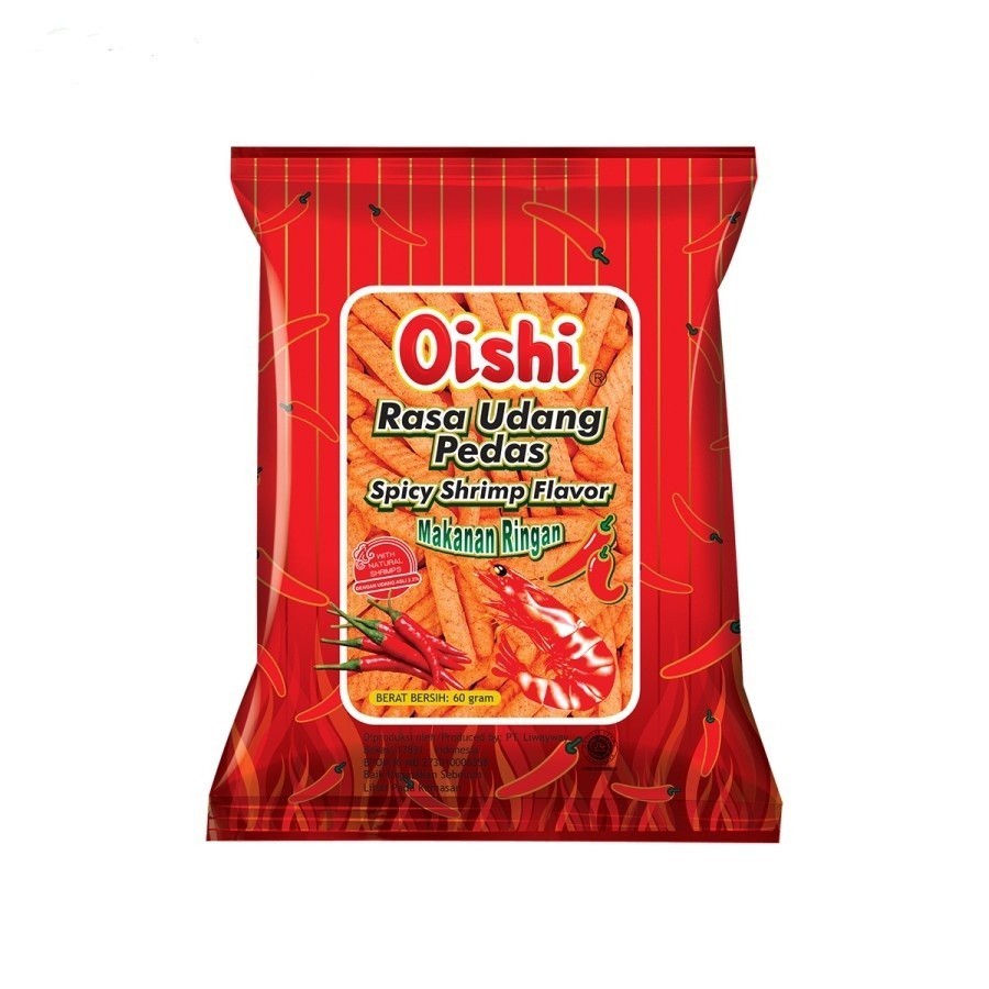 

OISHI KRAKER UDANG PEDAS / SPICY SHRIMP 60 GRAM