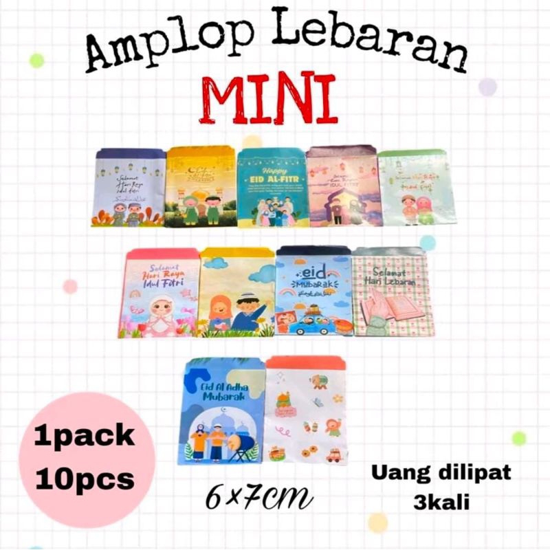 

(isi 100 pcs) Paket amplop lebaran MINI muslim kartun estetik snack