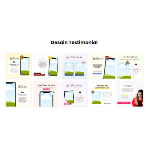 Template CANVA untuk Kebutuhan Desain Testimonial Produk Digital